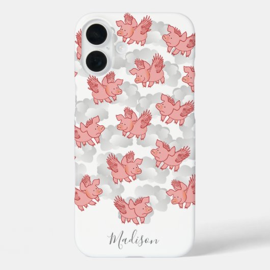 Fliegende Schweine individuelle Name Telefongehäus Case-Mate iPhone Hülle (Rückseite)