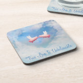 Fliegende Schweine küssen-wahre Liebe ist unglaubl Untersetzer (Linke Seite)