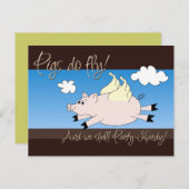Fliegende Schweine-Party Einladungen (Vorne/Hinten)