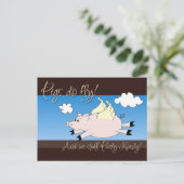 Fliegende Schweine-Party Einladungen (Stehend Vorderseite)