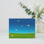 Fliegende Schweine Postkarte (Stehend Vorderseite)