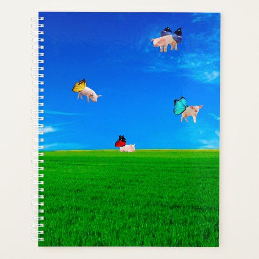 Fliegende Schweine SpiralNotebook Planer (Vorderseite)