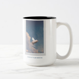fliegende Schweine-Tasse Zweifarbige Tasse