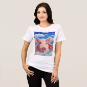 Fliegende Schweine Tri-Blend Shirt (Vorderseite voll)