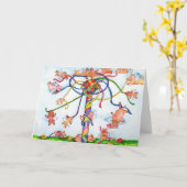 Fliegende Schweine um die Maypole Karte (Gelbe Blume)