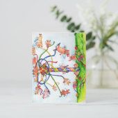 Fliegende Schweine um die Maypole Postkarte (Stehend Vorderseite)