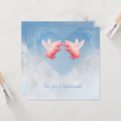 Fliegende Schweine Unglaubliche Liebe Karte (Vorderseite/Rückseite Beispiel)