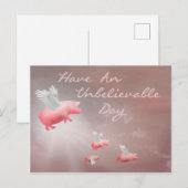 Fliegende Schweine Unglaublicher Tag Postkarte (Vorne/Hinten)