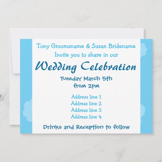 Fliegende Schweinebrücke und Hochzeitsfeier laden Einladung (Rückseite)