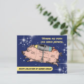 Fliegende Schweinefleisch Kochbuch Kochkarte Postkarte (Stehend Vorderseite)