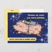 Fliegende Schweinefleisch Kochbuch Kochkarte Postkarte (Vorne/Hinten)