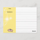 Fliegende Schweinefleisch Kochbuch Kochkarte Postkarte (Rückseite)