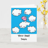 Fliegende Schweinetänze auf Wolken, anpassbare Kar Karte (Gelbe Blume)