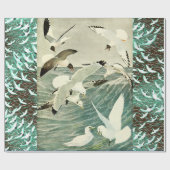 FLIEGENDE SEAGULLE ÜBER DEN WELLEN GESCHENKPAPIER (Flach)