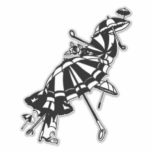 fliegende Sonnenschirme Umbrellas Kunstdruckerei Aufkleber