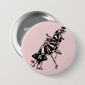 fliegende Sonnenschirme Umbrellas Kunstdruckerei Button (Vorne & Hinten)