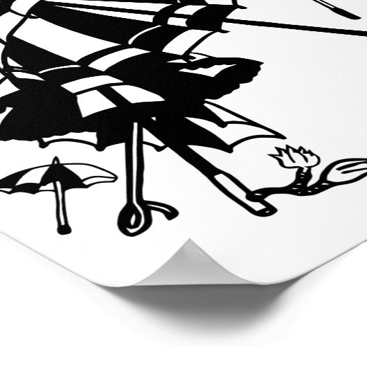 fliegende Sonnenschirme Umbrellas Kunstdruckerei Poster (Ecke)