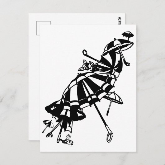 fliegende Sonnenschirme Umbrellas Kunstdruckerei Postkarte (Vorne/Hinten)