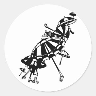 fliegende Sonnenschirme Umbrellas Kunstdruckerei Runder Aufkleber