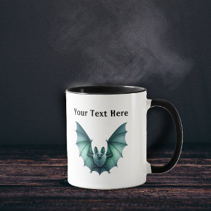 Fliegende Spooky Furry Bats in Rosa und Grün Tasse