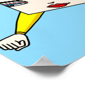 Fliegende starke Frau. Poster (Ecke)