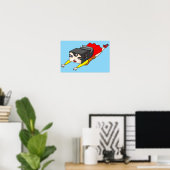 Fliegende starke Frau. Poster (Heimbüro)