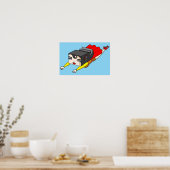 Fliegende starke Frau. Poster (Küche)