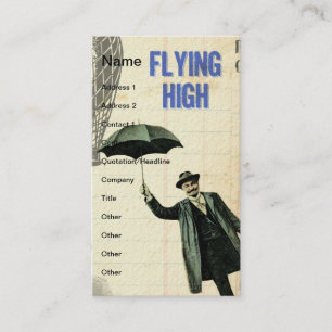Fliegende Steampunk-Collage Visitenkarte