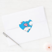 Fliegende Tänze auf Wolken Herz-Aufkleber (Umschlag)