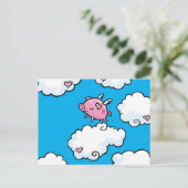 Fliegende Tänze auf Wolken Postkarte (Stehend Vorderseite)