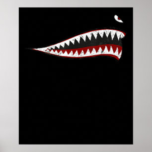 Fliegende Tigers Shark Mouth - Geschenke für Haifi Poster