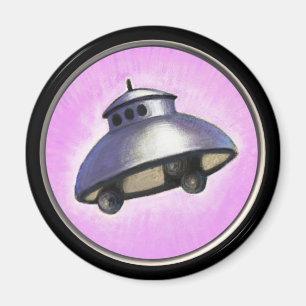 Fliegende Untertasse (Rahmen umrandet) Magnet
