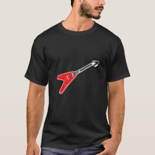Fliegende V-Gitarre Hard Heavy Metal Musik Totenko T-Shirt