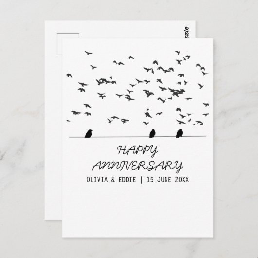 fliegende Vögel Faltkarten Postkarte (Vorne/Hinten)