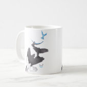Fliegende Vögel Hand Schattentäuschung Surreales E Tasse (Vorderseite Links)