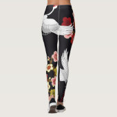Fliegende Vögel: Krane Heron Japanisch. Leggings (Rückseite)