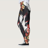 Fliegende Vögel: Krane Heron Japanisch. Leggings (Links)