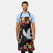 Fliegende Vögel: Krane Heron Japanisch. Schürze (Getragen)