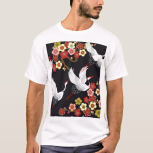 Fliegende Vögel: Krane Heron Japanisch. T-Shirt