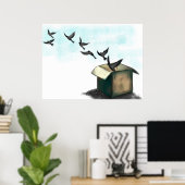 Fliegende Vögel Poster (Heimbüro)