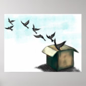 Fliegende Vögel Poster (Vorne)