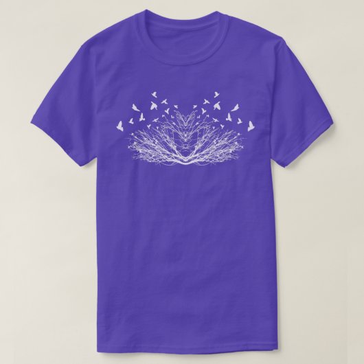 fliegende Vögel und Bäume T-Shirt (Design vorne)