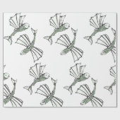 Fliegende, vom Fisch gezogene Ozeankreatur Geschenkpapier (Flach)