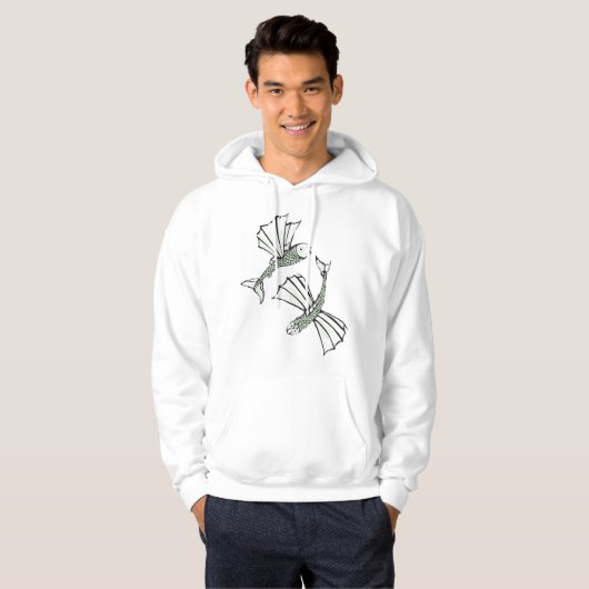 Fliegende, vom Fisch gezogene Ozeankreatur Hoodie (Vorne ganz)