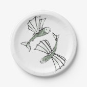 Fliegende, vom Fisch gezogene Ozeankreatur Pappteller (Vorderseite)