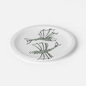 Fliegende, vom Fisch gezogene Ozeankreatur Pappteller (Schrägansicht)