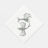 Fliegende, vom Fisch gezogene Ozeankreatur Serviette (Ecke)