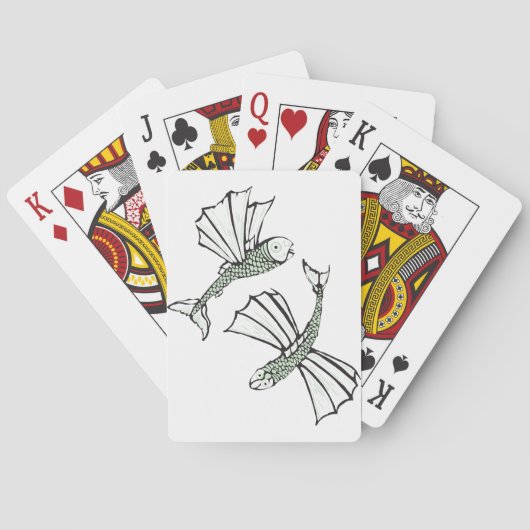 Fliegende, vom Fisch gezogene Ozeankreatur Spielkarten (Rückseite)