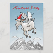 Fliegende Weihnachtsfeier Ziege Einladung (Rückseite)