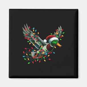 Fliegende Weihnachtsmann-Ente mit Weihnachtsbeleuc Magnet